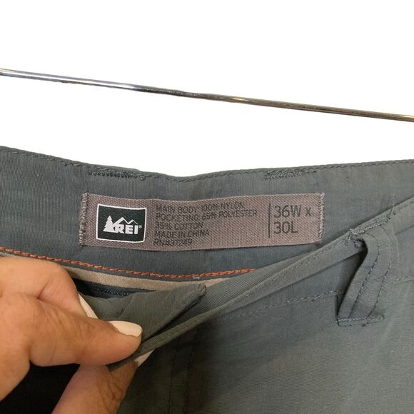 REI Co-Op Mens Adventure Pants Style# 877597 30" UPF Nylon Size 36x30 Grey - Picture 11 of 13